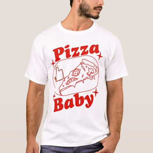 Lustiges Pizza-Design mit Daumen hoch T-shirt (Voorkant)