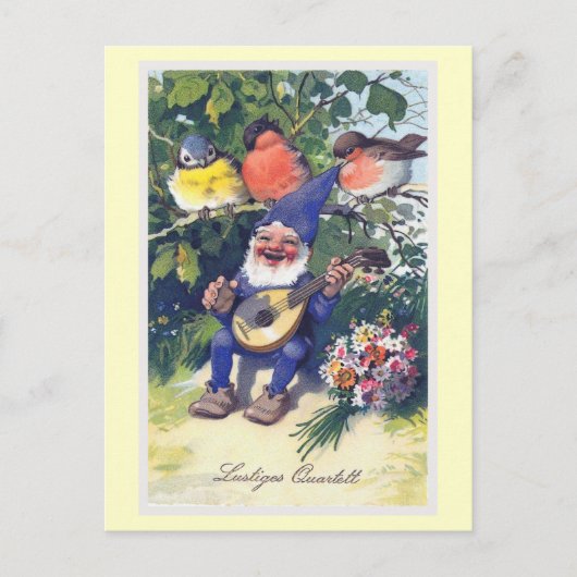 "Lustiges Quartett" Vintage German Briefkaart (Voorkant)