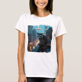 Lustiges Sci-Fi-Waschbär-Design T-shirt