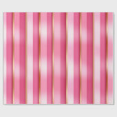 Lustrous Elegance Berry Roze en Goud Gestreept Cadeaupapier (Vlak)