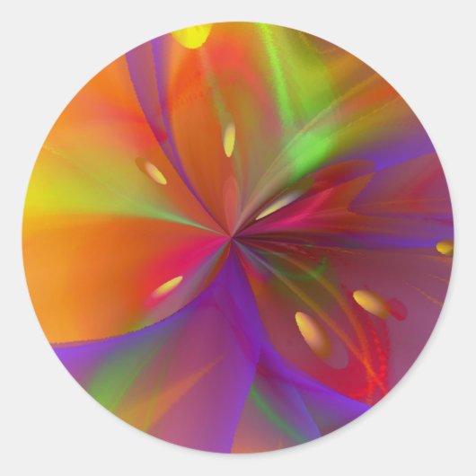 Lustrous Lily Ronde Sticker (Voorkant)