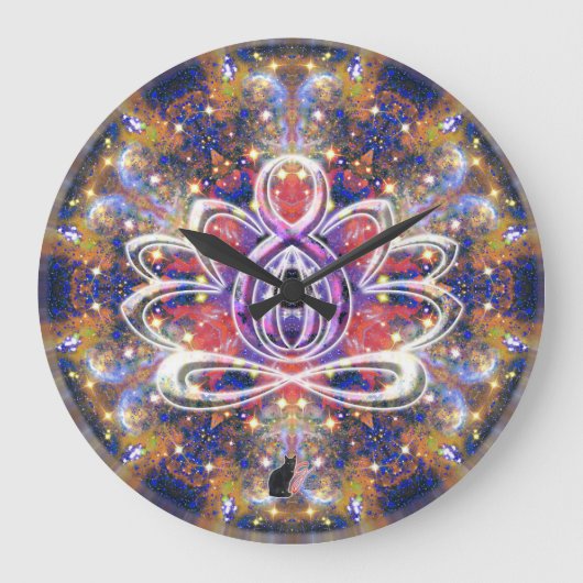 Lustrous Zen Lotus Clock Grote Klok (Voorkant)