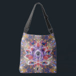 Lustrous Zen Lotus Crossbody Tas<br><div class="desc">In a stellar kaleidoscope the spirit of the Zen Lotus centers its energy. Center your energy and become as one with this cosmic tote of the new age. Pack your bag with your mat and block and blanket and head for the ashram to do your practice. Perfect for all your...</div>
