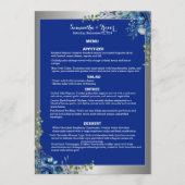 Lustrous Zilver, Blauw Azure Dreams Dinner Menu (Voorkant)
