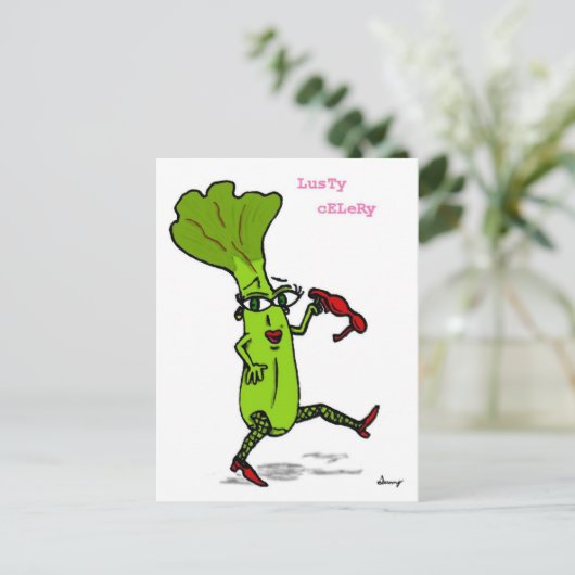 Lusty Celery Briefkaart (Staand voorkant)