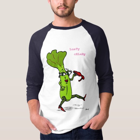Lusty Celery Mannen Raglan T-shirt (Voorkant)