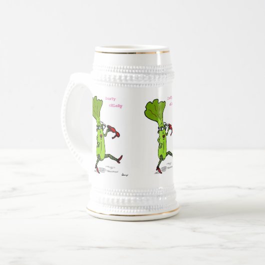 Lusty Celery Stein Bierpul (Voorkant links)