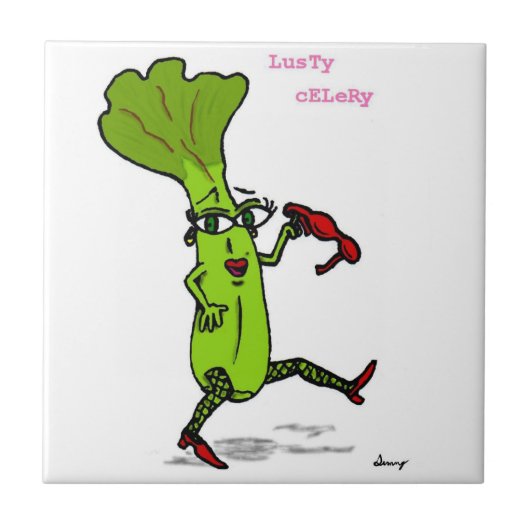 Lusty Celery Tegel Tegeltje (Voorkant)