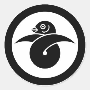 Lusvormige wilde gans in cirkel ronde sticker