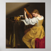 Lute Player - Orazio Gentileschi Fine Art Poster (Voorkant)