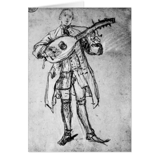 Lute Player van Nicolas Tournier (Voorkant)