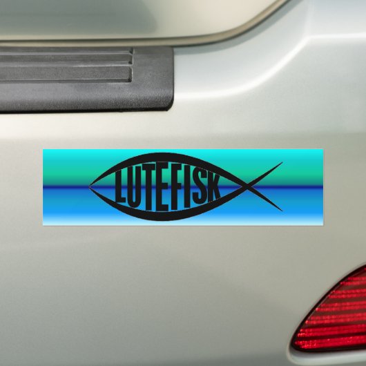 LUTEFISK EMBLEM BUMPERSTICKER (Op auto)