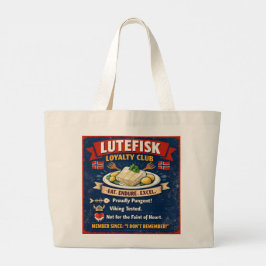 Lutefisk Loyalty Club Noorse Boodschappentas Grote Tote Bag