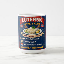Lutefisk Loyalty Club Norwegian Coffee Mug Koffiemok
