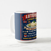 Lutefisk Loyalty Club Norwegian Coffee Mug Koffiemok (Voorkant links)