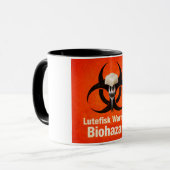 Lutefisk Waarschuwing: Biohazard – Grappig Scandin Mok (Voorkant links)