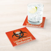 Lutefisk Warning: Biohazard – Funny Scandinavian Glazen Onderzetter (Schuin)