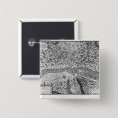 Lutetia of het eerste plan van Parijs Vierkante Button 5,1 Cm (Voorkant /achterkant)