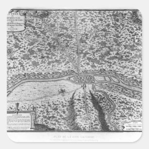 Lutetia of het eerste plan van Parijs Vierkante Sticker