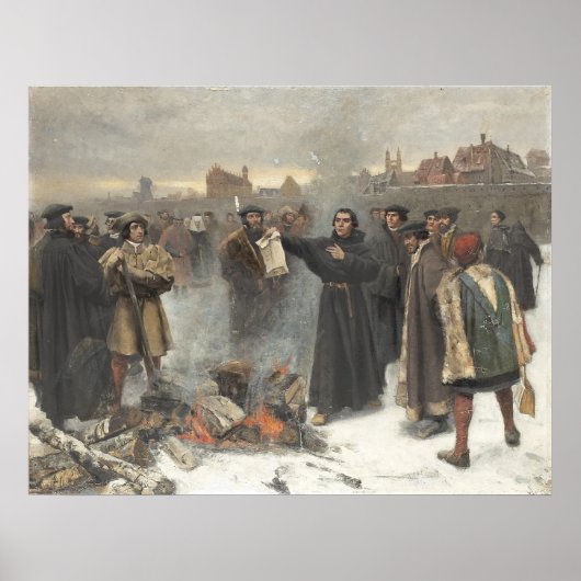 Luther brandt de Papal Bull Poster (Voorkant)