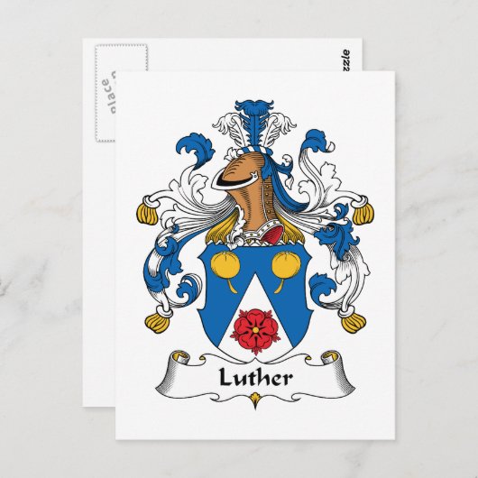 Luther Family Crest Briefkaart (Voorkant / Achterkant)