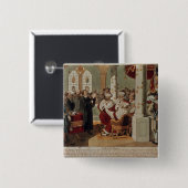 Luther in het Diet der Worms Vierkante Button 5,1 Cm (Voorkant /achterkant)