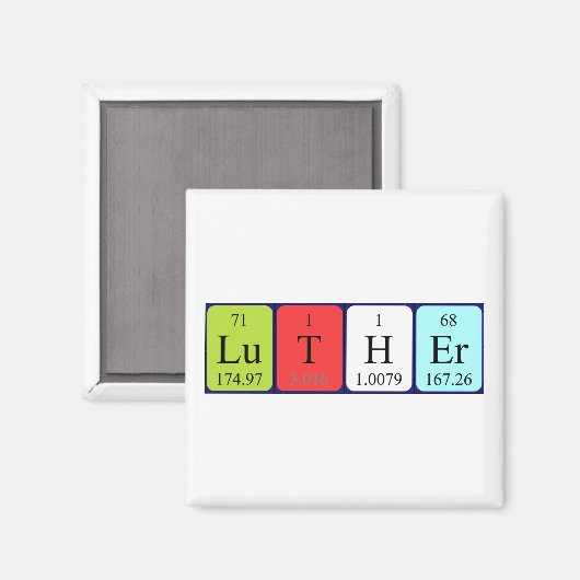 Luther periodiek table name magnet (Voorkant / Achterkant)