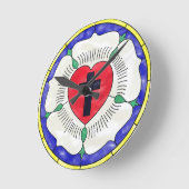 Luther Roos Glas in lood ronde wandklok (Hoek)