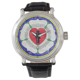 Luther Roos Glas in lood Venster Horloge
