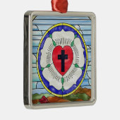 Luther Roos Glas in lood Venster Metalen Ornament (Rechts)