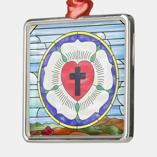 Luther Roos Glas in lood Venster Metalen Ornament (Links)