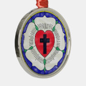 Luther Roos Glas in lood Venster Metalen Ornament (Rechts)