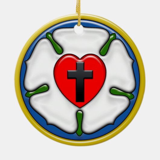 Luther Roos reliëf-look Keramisch Ornament (Achterkant)