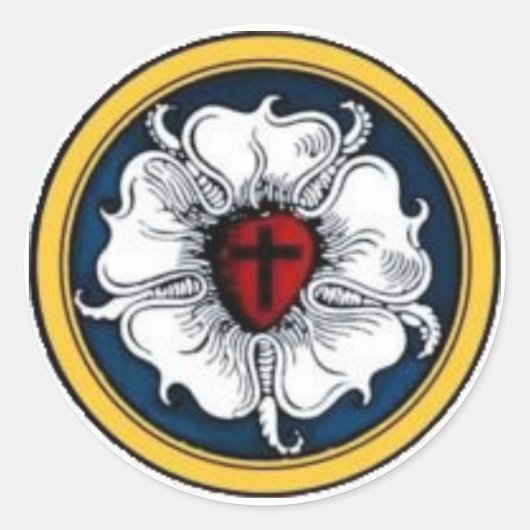 Luther-Roos Ronde Sticker (Voorkant)