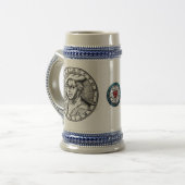 Luther Stein - Grijs/Blauw Bierpul (Voorkant links)