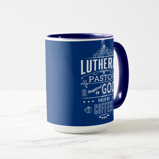Lutheran-pastor, geïnspireerd door God en Koffie Mok (Voorkant rechts)