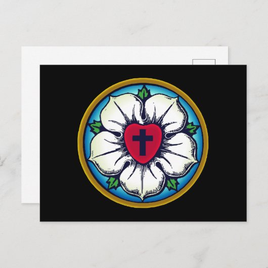 Lutheran Roos Briefkaart (Voorkant / Achterkant)