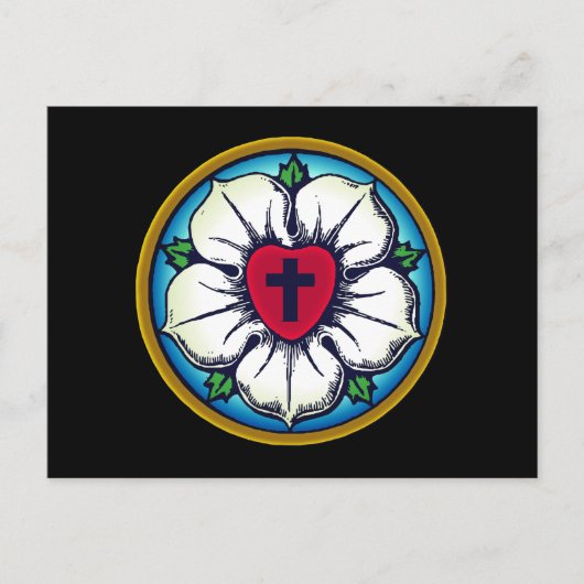 Lutheran Roos Briefkaart (Voorkant)