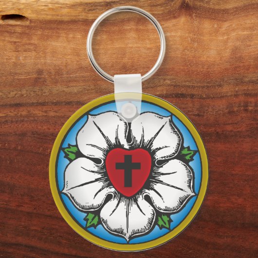Lutheran Roos Sleutelhanger (Voorkant)