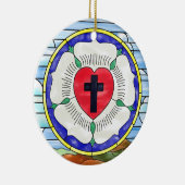 Lutherroos Gebrandschilderd Raam Keramisch Ornament (Rechts)