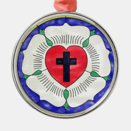 Lutherroos Gebrandschilderd Raam Metalen Ornament