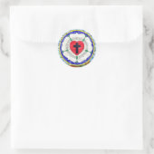 Lutherroos Gebrandschilderd Raam Ronde Sticker (Tas)
