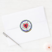 Lutherroos Gebrandschilderd Raam Ronde Sticker (Envelop)
