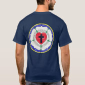 Lutherroos Gebrandschilderd Raam T-shirt (Achterkant)