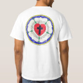 Lutherroos Gebrandschilderd Raam T-shirt (Achterkant)