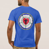 Lutherroos Gebrandschilderd Raam T-shirt (Achterkant)