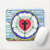 Lutherroos Gebrandschilderde Muismat (Met muis)