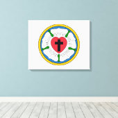 Lutherroos Luther Roos Lutheranisme Martin Luther Canvas Afdruk (Insitu (Houten vloer))