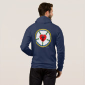 Lutherroos met geprägede uitstraling hoodie (Achterkant volledig)