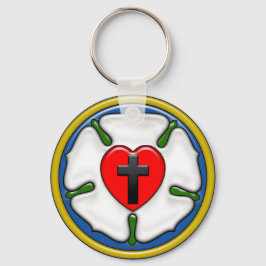 Lutherroos met geprägede uitstraling sleutelhanger